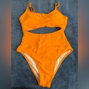 Vibrant Orange Cutout Swimsuit NWOT